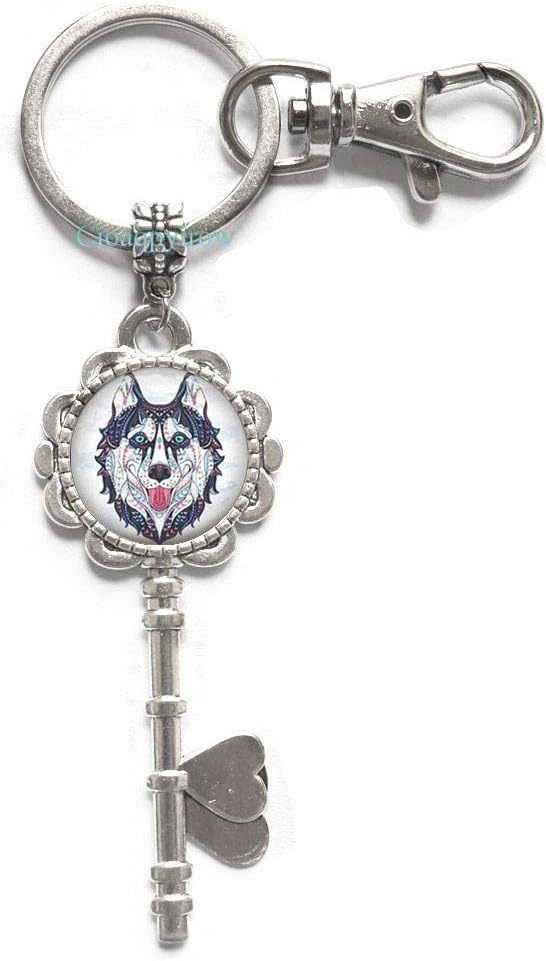 Cioaqpyirow Wolf Key Keychain Wolf Jewelry Key Keychain Wearable Art Key Ring Charm Wolf Key Ring Charm,Newest Wild Animal Face Key Ring Key Keychain,HO0E321