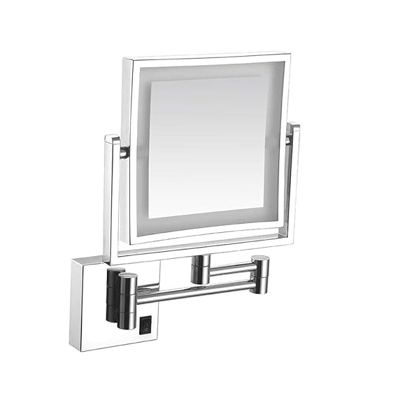 MRJ LED Kosmetikspiegel Beleuchtet Zur Wandmontage 3-fache Vergrößerung USB Wiederaufladbare Aus Kristallglas Doppelseitig Fü