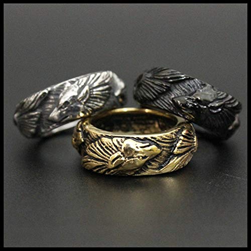 STORE247 - 5pcs/lot Animal Wolf Ring 316L Stainless Steel Fashion Wholesale 3 Colors Ring (Black, 10