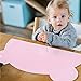 Kids Placemat - Eating with Sweet Bear, Silicone Placemat For Kids, Waterproof Baby Placemat, Portable Food Mat Travel Placemat for Toddler, Non Slip Silicone Placemat Easy Clean Reusable Mat Pink