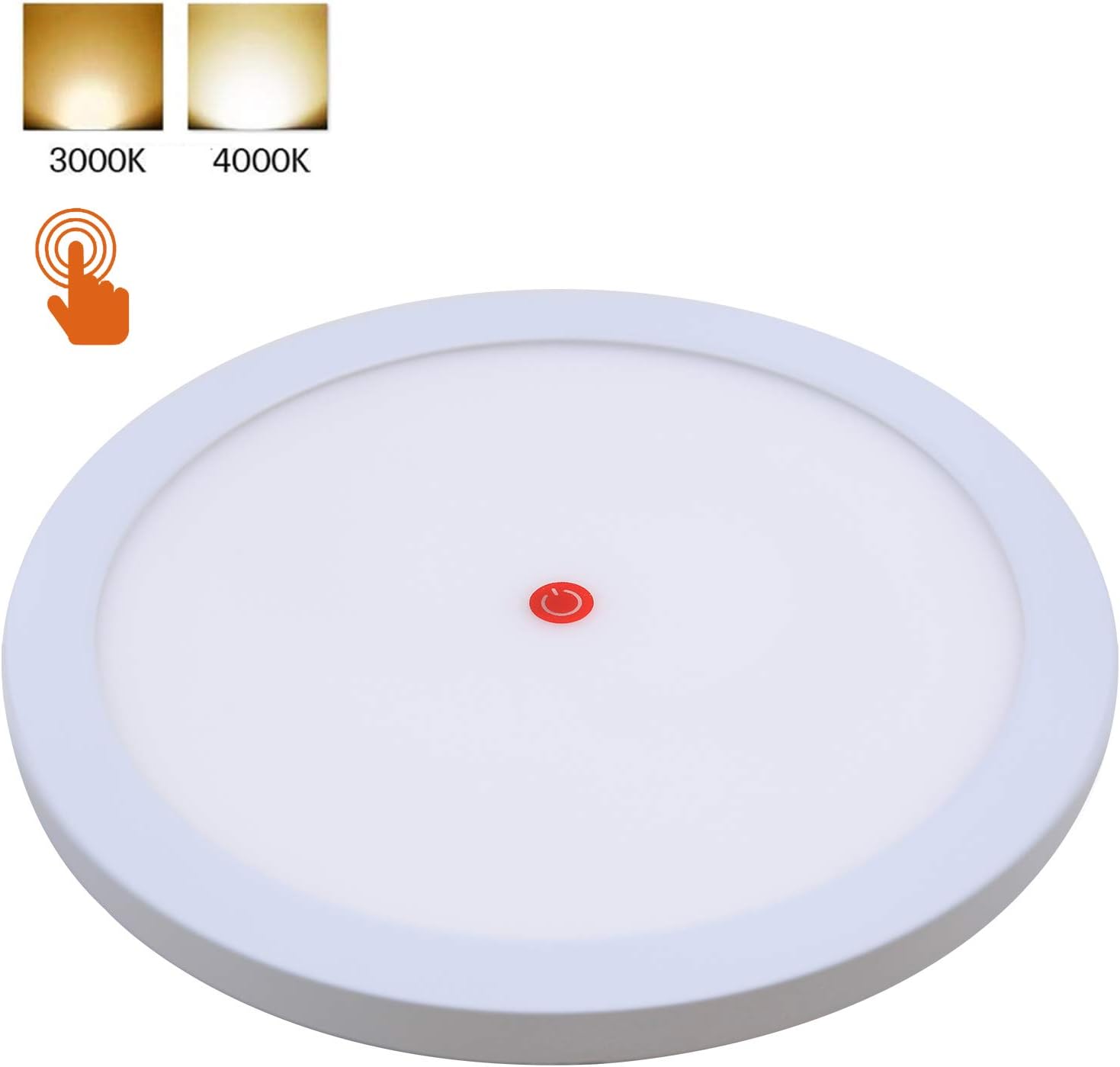 2 Color Temp 3000K / 4000K Dimmable Surface Mount RV Dome Light with