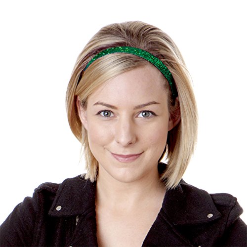 Hipsy Women's No Slip Headband St. Patrick's Day Bling Glitter Pack (Skinny & Wave Bling 2pk)
