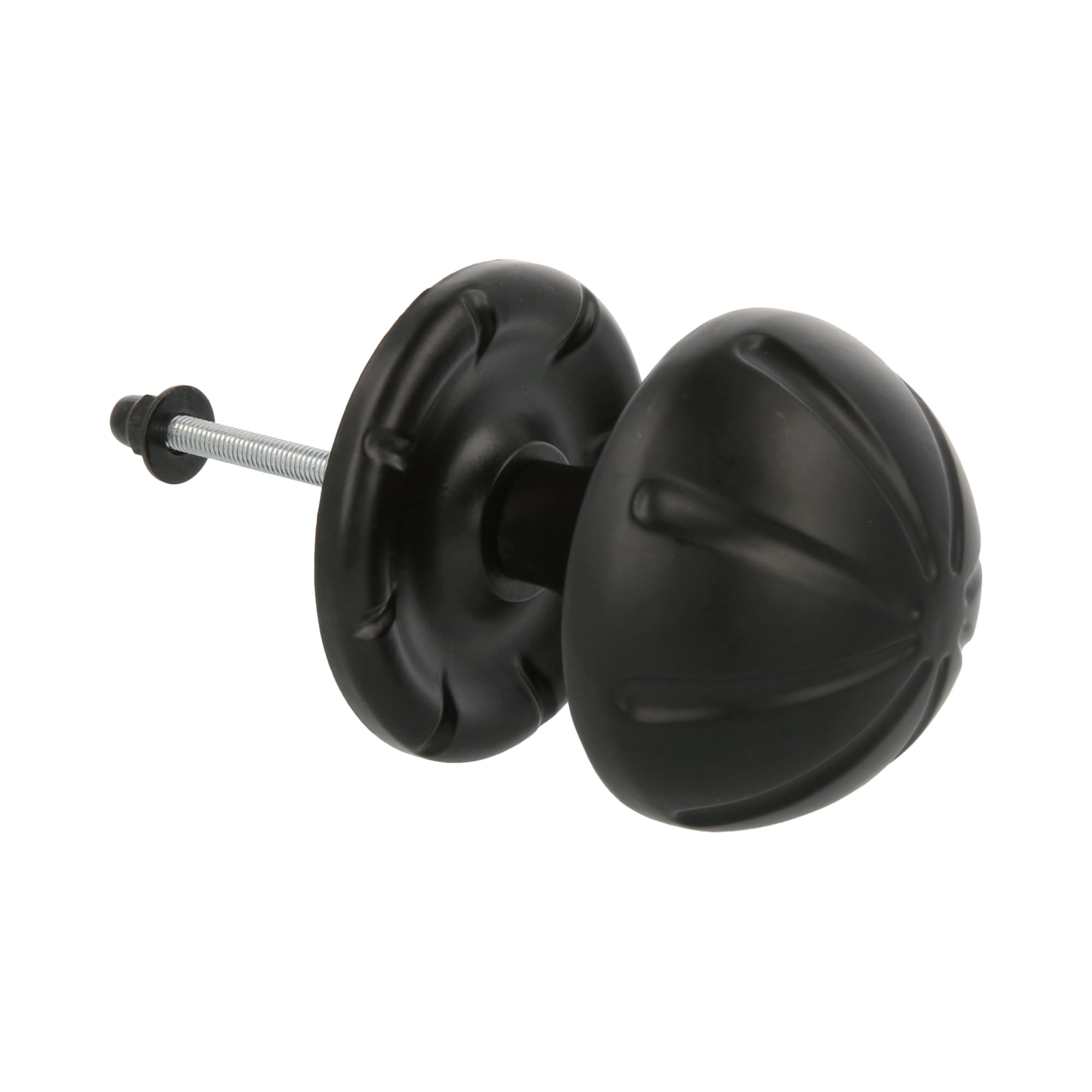 Amig - Forged Black Zamac Alloy Door Knob - Ideal for Rustic Outdoor Doors - 75mm Diameter - Durable with Rose - Versatile Use - Black, Holz