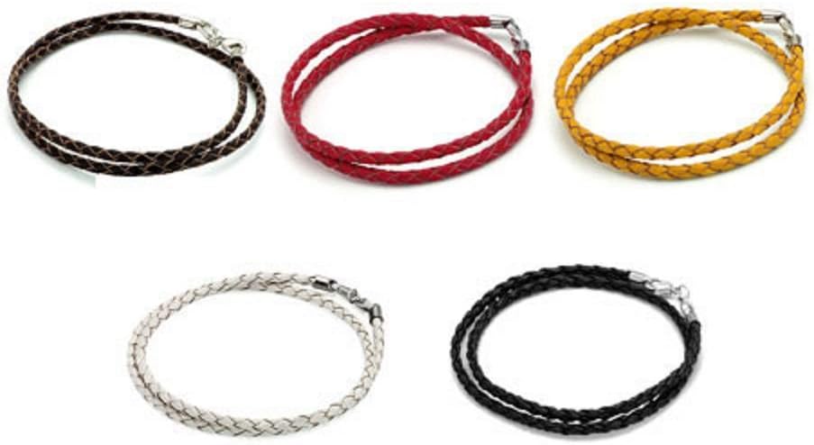 UNIQUEEN Double Weaved Leather Bracelet Wrist Chain Fit Charm Biagi Chamilia Bead