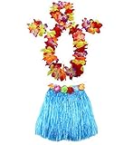 1 Set 40cm kids Party Hawaii Dress Hula Grass Skirt by AniiKiss (Blue)