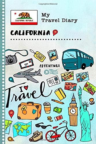 California Travel Diary: Kids Guided Journey Log Book 6x9 - Record Tracker Book For Writing, Sketching, Gratitude Prompt - Vacation Activities Memories Keepsake Journal - Girls Boys Traveling Notebook