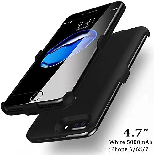 YIGEYI-KC WXB PowerCore Battery Case 5000mAh and 8000mAh, One of the Smallest and Lightest External Batteries, Ultra-Compact, Power Bank Power case for iPhone6/6S/7/6Plus/6sPlus/7Plus (4.7 Black)