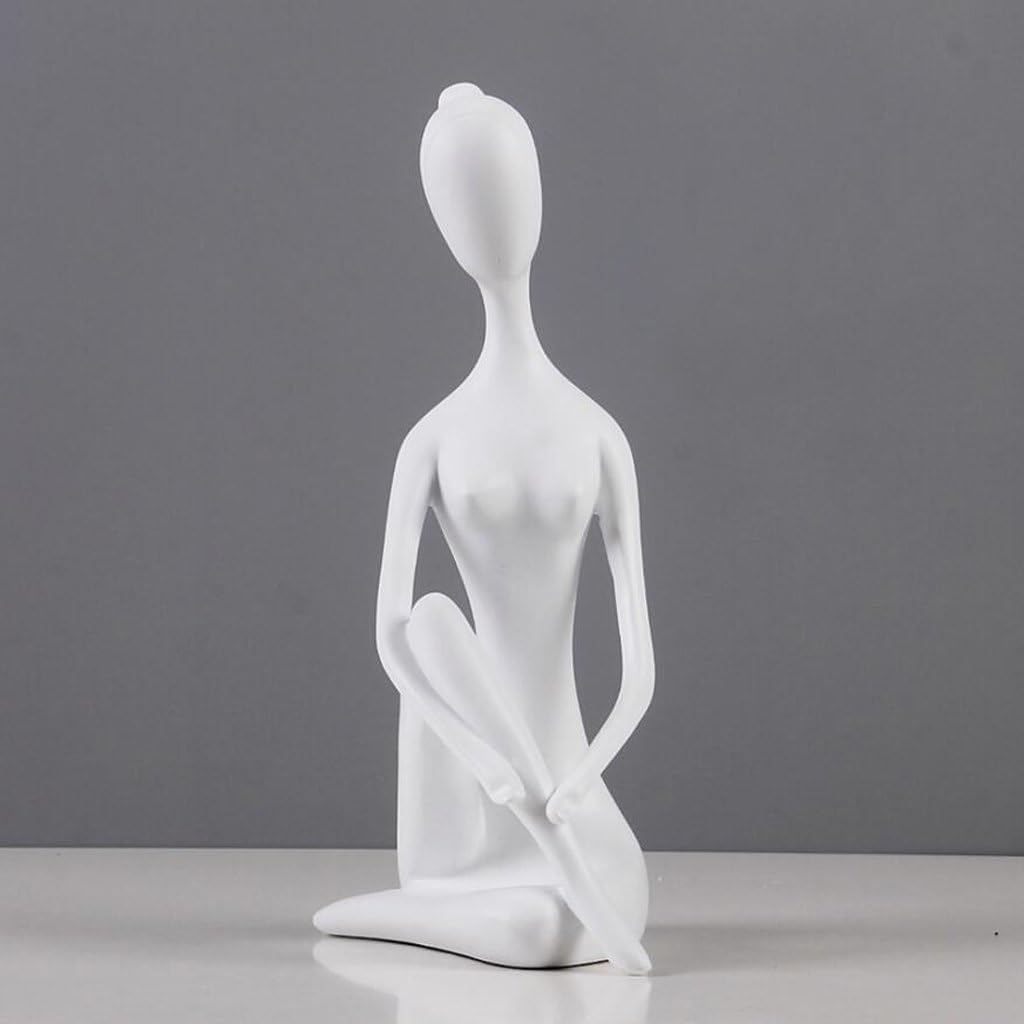 Sculpture Modern Minimalistic Abstract Yoga Resin Sculpture Crafts Ornaments Creative Living Room TV Cabinet Wine Cooler Decoration (Size : 13 * 34cm)