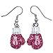 Pink Ribbon Breast Cancer Awareness Boxing Glove Necklace Earrings Set (Hook Earring Set)