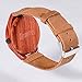 Tamlee Red Sandalwood Men's Wooden Watch with Soft Genuine Leather Strap Wood Wristwatch