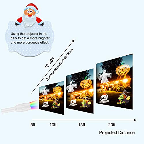 Light Projector Portable Childrens Night Light Toy 12 Patterns Xmas Halloween Birthday Handheld Flashlight Projector with Tripod for Outdoor Indoor (White)