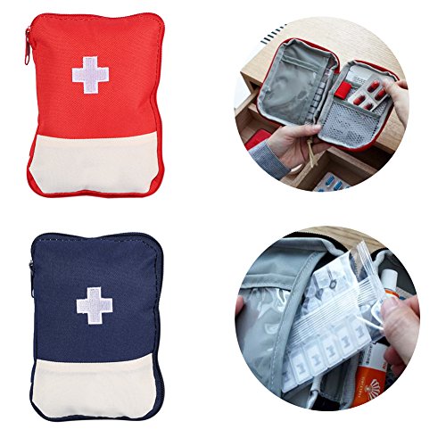 Home Car Emergency First Aid Bag Rescue Survival Trauma Box Case Pouch 2 Colors 2 Sizes (Red Small)