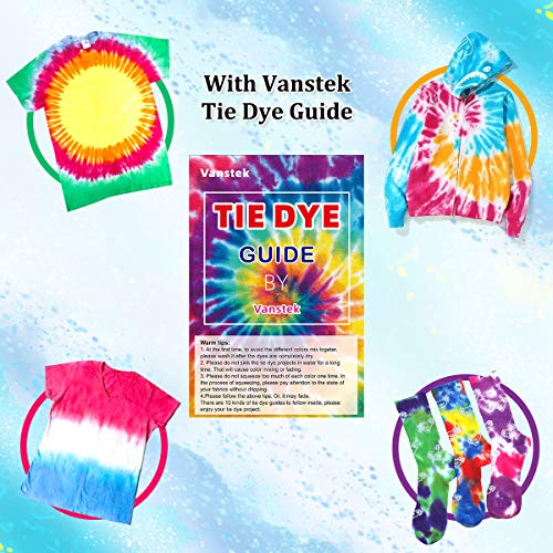Vanstek 30 Colors Tie Dye Kit, Tie Dye Shirt Fabric Dye for Women, Kids