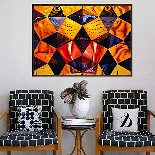 5D Diamond Painting Mosaic Making DIY Full Drill Diamond Painting Abstract Tiger Cross Stitch Mosaic Craft