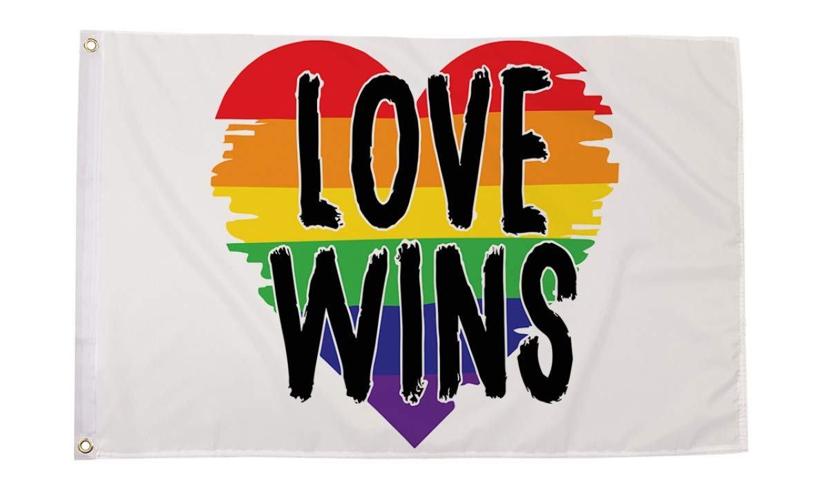 AZ FLAG - Rainbow Love Wins Flag - 3x5 Ft - 100D Polyester Lgbt Pride Banner with Two Metal Grommets - Fade Resistant - Vivid Colors - 3' x 5' Feet - 150x90 Cm