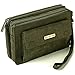 Alpine Swiss Mens Leather Clutch Bag Travel Case Organizer Wallet Gray
