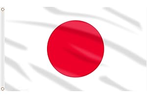 AhfuLife Japan Flag Japaneae Flag 3x5 Ft, Large Japaneae National Flags for Outside - Double Side with Brass Eyelets for Olympic Party Decorations, Bar Garden Street Decoration Indoor Outdoor