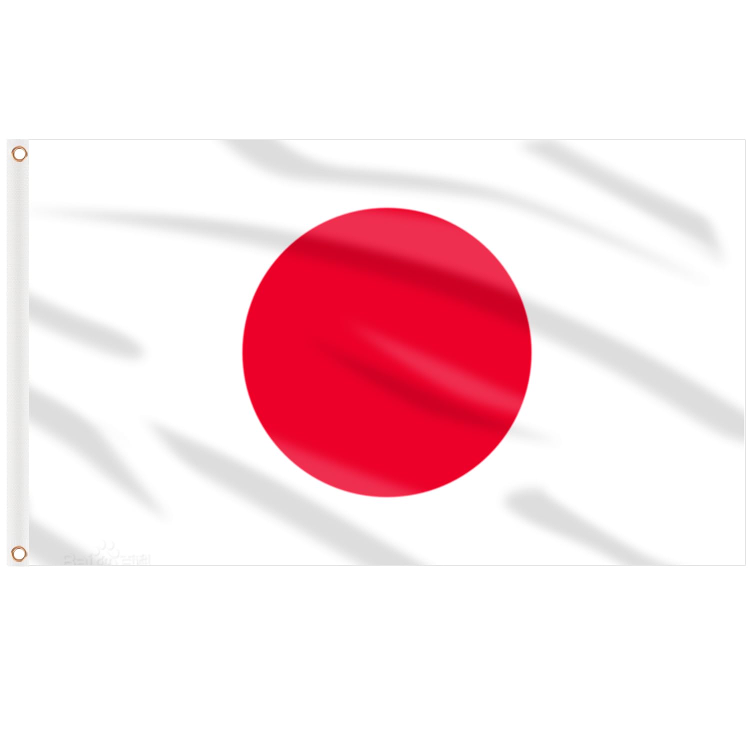 AhfuLife Japan Flag 5ft x 3ft for Party Decorations, 2Pcs Large Japanese Flag Polyester Double Side with Brass Eyelets for World Cup Football National Day Garden Street Indoor Outdoor — image 1