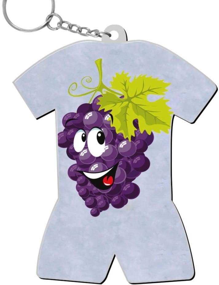 Zinc Alloy Metal Dorm Key Chain Print Grape Cute Best Gift for Friends Men Women
