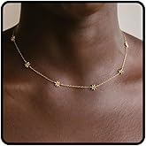 GlameVibe Dainty Daisy Flower Choker Necklace For Women, Non Tarnish 18k Gold Plated Stainless Steel Charm Necklaces Minimalist Fashion Gift Jewelry