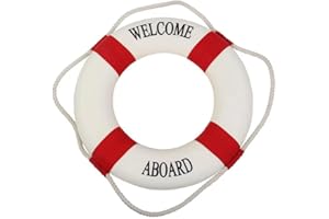 Life Preserver Ring 20.5 in,Pool Life Ring with RopeTape,Foam Buoys for Boat