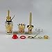 Facmogu 2 Pairs Mini Gold Plated Insulated 5-Way Binding Post Banana Plugs 4mm, 24K Gold Plated Sold Brass Amplifier Speaker Terminal Binding Post Banana Jack - Long