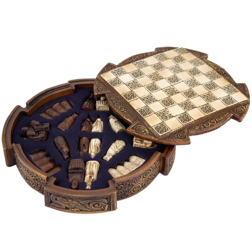 Isle Of Lewis Compact Celtic Chess Set 9 Inches