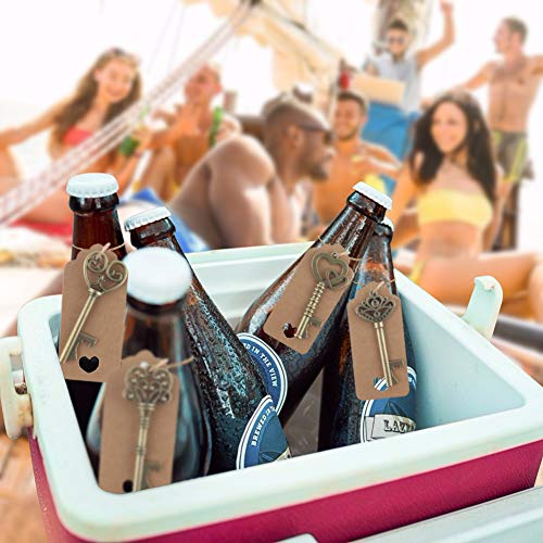 VGOODALL 36 STK. Schlüssel Flaschenöffner, Hochzeit Gastgeschenke 6 Stile Vintage Flaschenöffner Schlüsselanhänge Durchsichtige Tasche Geburtstag Tischdeko Hochzeit Bieröffner