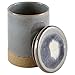 Amazon Brand – Stone & Beam Organic-Shape Stoneware Round Decorative Organizer Box, 6.4 Inch Height, Blue and Gray