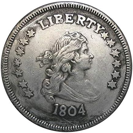 1 pc United States Coins 1804 Draped Bust Brass Silver Plated Dollar Copy Coin