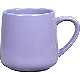 Bosmarlin Large Glossy Ceramic Coffee Mug, Tea Cup for Office and Home, 18 oz, Suitable for Dishwasher and Microwave, 1 Pack (Purple)