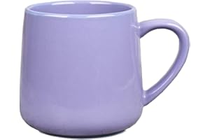 Bosmarlin Large Glossy Ceramic Coffee Mug, Tea Cup for Office and Home, 18 oz, Suitable for Dishwasher and Microwave, 1 Pack (Purple)