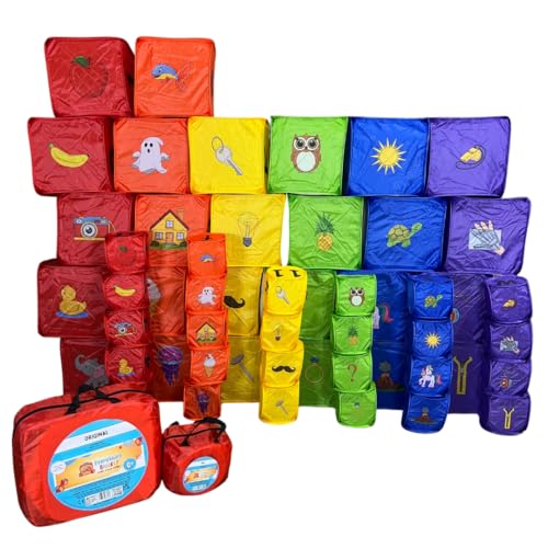 EVERYTHING BLOCKS! 52Pcs Toddler Building Blocks - Foldable Jumbo Blocks, Kids Building Blocks, Alphabet, Numbers, Pictures, Puzzle Learning Toys for Toddlers (Combo Pack 52 Pcs)