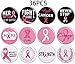 Breast Cancer Awareness Buttons Pins - Pink Ribbon Charity Event Fundraiser Survivor Campaign Favors Supplies Decorations 36Ct