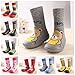 Infant Baby Cartoon Patterned Soft Rubber Bottom Anti-Slip Floor Socks Boots Frog 24-30M