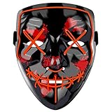 Yostyle Light up Mask Halloween Mask Cosplay Led Costume Mask EL Wire Light up