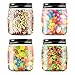 novelinks 8 oz Clear Plastic Jars with Screw-On Lids - BPA-Free Refillable Storage Containers for Slime, Spices, Crafts, Kitchen & Home Organization (16 Pack,Black)