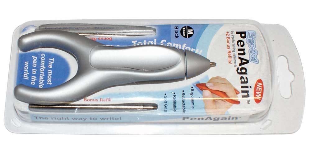 Ergo-Sof PenAgain Pen with 2 bonus Refills -Silver