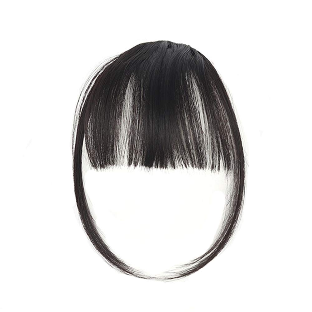Natural Synthetic Hair Flat Bangs/Fringe Mini Hair Bangs Fashion one Clip-in Hair Extension(Natural Black) …
