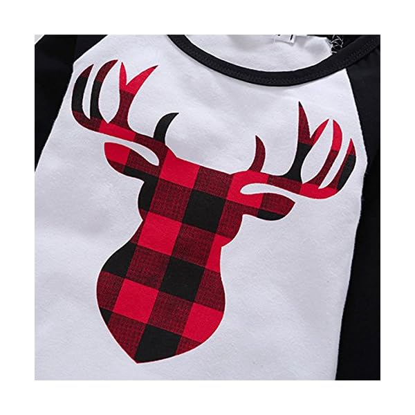 Newborn Baby Boys Girls Plaid T-Shirt Top Plaid Cotton Pants Outfit Set - Image 4