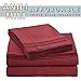 Anili Mili's Triple Stitch Embroidery Affordable 4 PC Bed Sheet Set - Full Size, Burgundy Red
