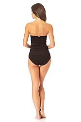 Anne Cole Women's Solid Twist Front Shirred Bandeau