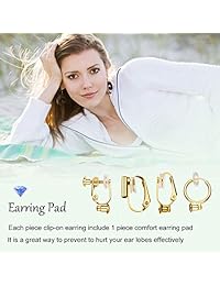 Pendientes de clip convertidor componentes con poste para orejas no perforadas DIY Comfort pendientes almohadillas para mujeres o niñas 2 colores 5 estilo 18 piezas