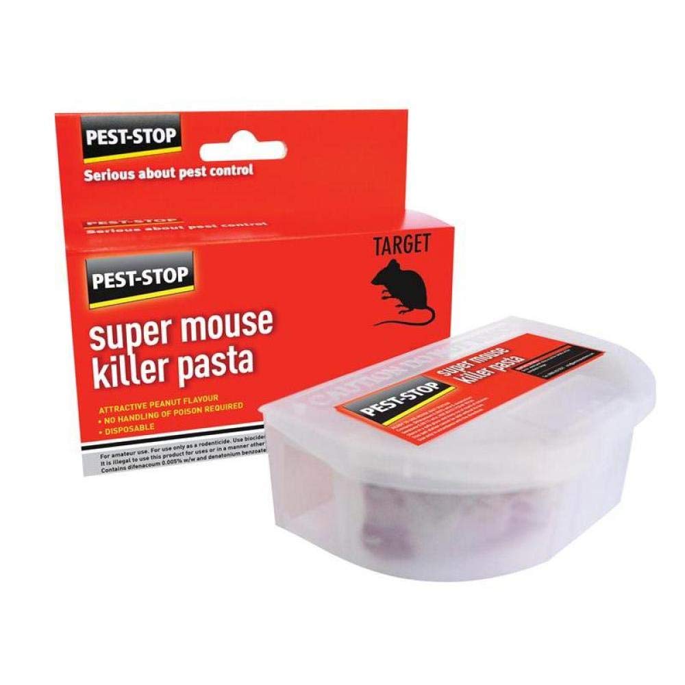 Pest-Stop Super Mouse Killer Pasta – Pre-Baited Station with Secure Lock – Indoor & Outdoor Use – Ready to Use