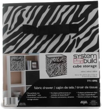 System Build Cube Storage Fabric Drawer Zebra Pattern By Dorel