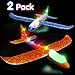 Airplane Toys Throwing Foam Plane, 20 Inch Gaint LED Light Up Glider Airplane Model Toy with Dual Flight Mode Challenging Outdoor Plane Jet Sports Game Flying Toys Gift for Kids Toddlers Teen (4 Pack)