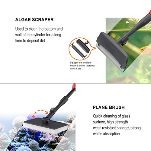 boxtech Aquarium Cleaning Tool 6 in 1 Fish Tank Cleaning Kit Algae