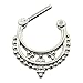 D&M Jewelry 12pcs 316L Stainless Steel - Vintage Septum Clicker Nose Ring 14g