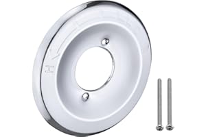 RAINREVIVE Replacement Escutcheon Plate for Delta 1300/1400 Series, for One-Handle Tub and Shower Faucets, Single Metal Round Shower Escutcheon Kit, Chrome