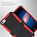 iPod Touch 7 Case,iPod Touch 6 Case,iPod Touch 5 Case, SLMY(TM) Heavy Duty Dual Layer Shockproof Hybrid Rugged Cover Case with Built-in Kickstand for Apple iPod Touch 5 / 6 / 7 Red